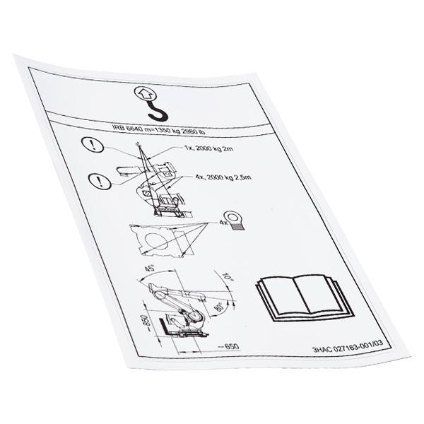 ABB Instruction Label 3HAC027163-001 — Промышленные компоненты