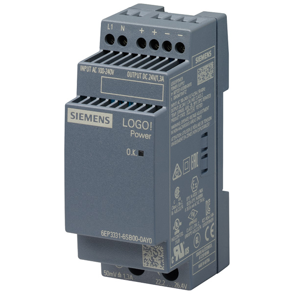 Siemens LOGO! POWER 24 V / 1.3 A Stabilized Power Supply 6EP3331-6SB00-0AY0 — Источники питания
