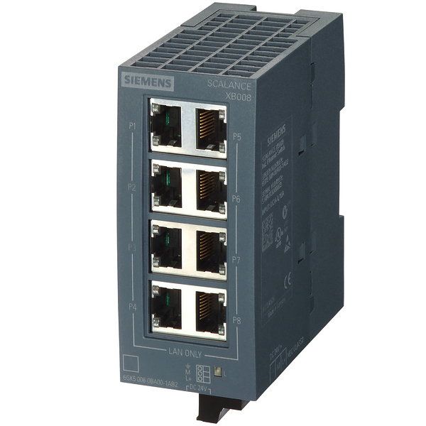 Siemens SCALANCE XB008 Unmanaged Ethernet Switch 6GK5008-0BA00-1AB2 — Промышленные сети