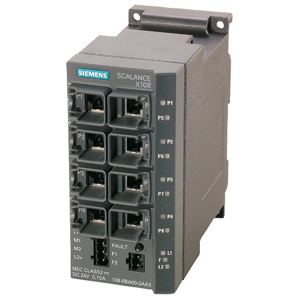 Siemens SCALANCE X108 Unmanaged IE Switch 6GK5108-0BA00-2AA3 — Промышленные сети