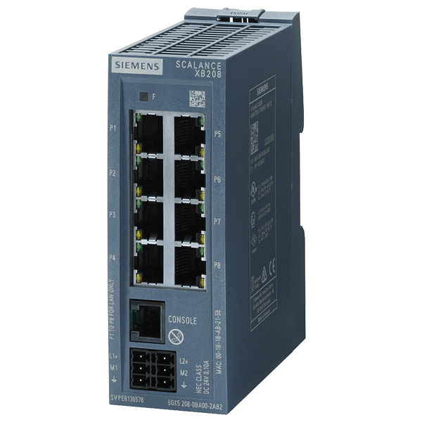 Siemens SCALANCE XB208 DIN Rail Mount Ethernet Switch 6GK5208-0BA00-2AB2 — Промышленные сети