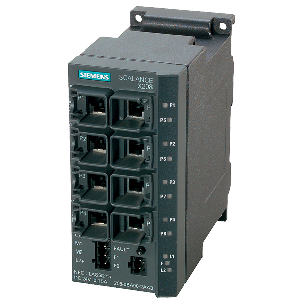 Siemens SCALANCE X208 Manageable Industrial Ethernet Switch 6GK5208-0BA10-2AA3 — Промышленные сети