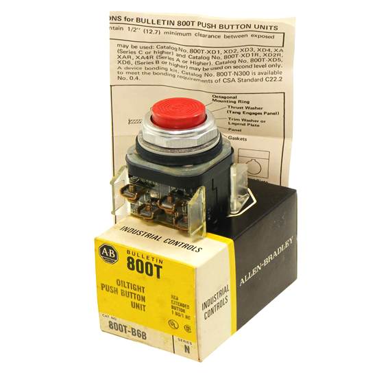 Allen Bradley Push Button 800T-B6B — Промышленные компоненты