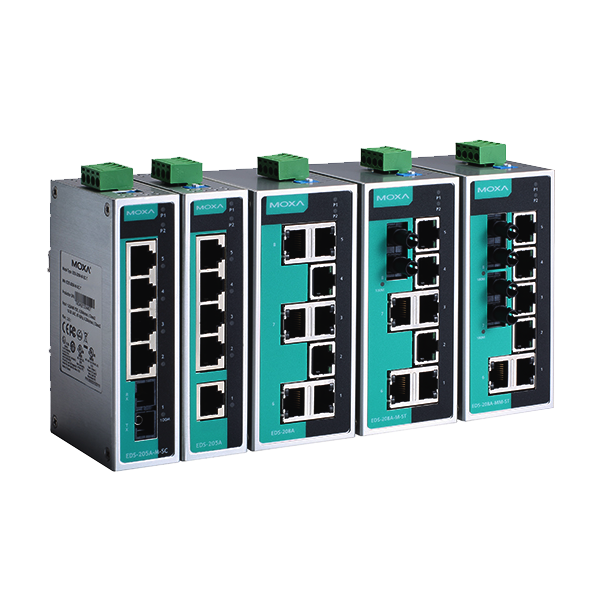 MOXA 5 and 8-port Unmanaged Ethernet Switches EDS-208A — Промышленные сети