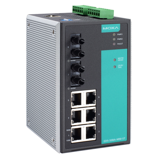 MOXA Layer 2 Managed Switches EDS-508A-MM-ST — Промышленные компоненты